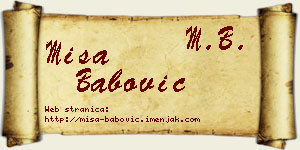 Miša Babović vizit kartica